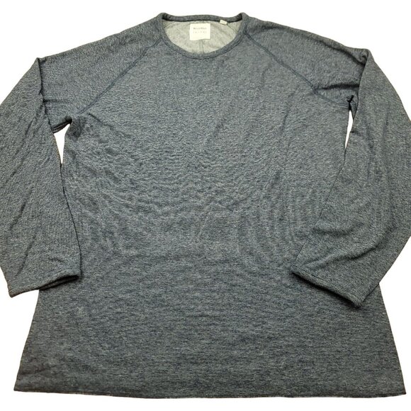 Billy Reid Mens XXL Sweatshirt Navy Blue Striped Raglan Cotton Blend Pullover‎ - Picture 1 of 13